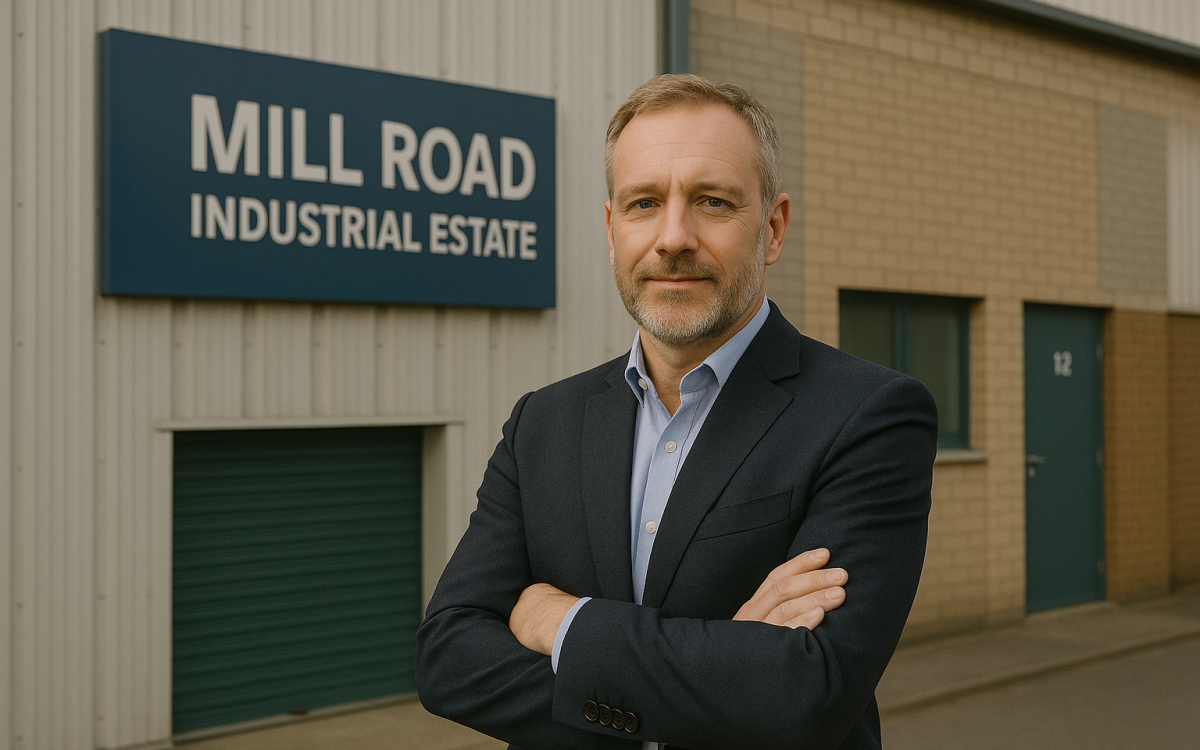 Business owner outside Boxxs Self Storage unit at Mill Road Industrial Estate, Linlithgow