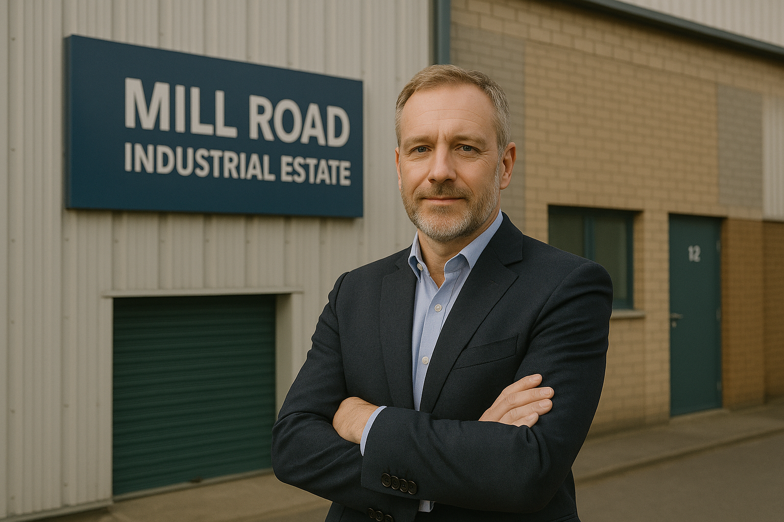 Business owner outside Boxxs Self Storage unit at Mill Road Industrial Estate, Linlithgow