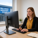 New business owner in Linlithgow working from a flexible office space in Mill Road Industrial Estate