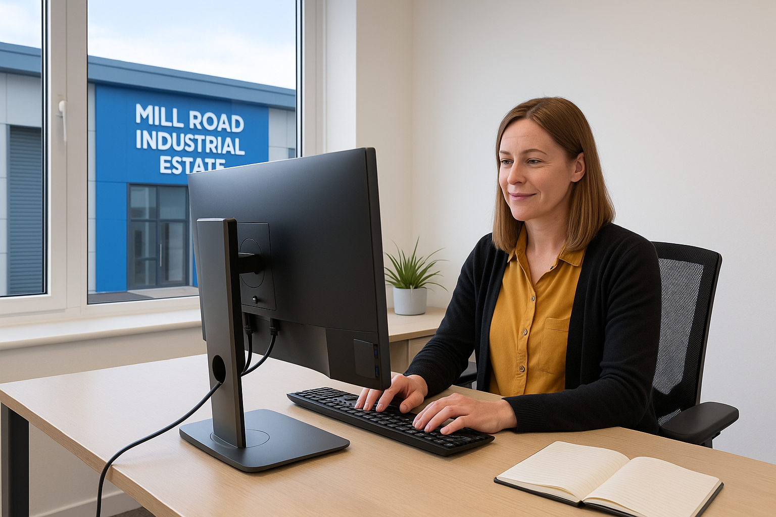 New business owner in Linlithgow working from a flexible office space in Mill Road Industrial Estate