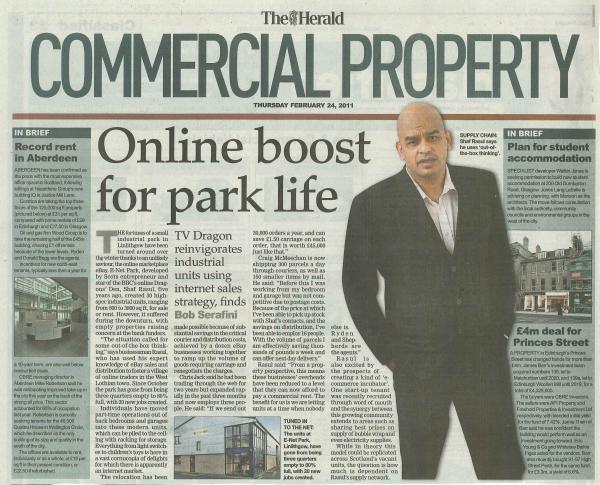 Newspaper article from The Herald in 2011 highlighting Mill Road’s rise as a hub for eBay sellers