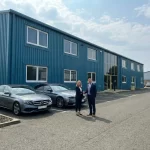 Modern commercial premises in West Lothian at Mill Road Industrial Estate in Linlithgow, showing a professional business environment with on site parking and office frontage.