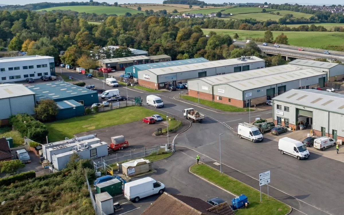 Modern industrial estates supporting regional economic growth. Mill Road Industrial Estate with active local businesses